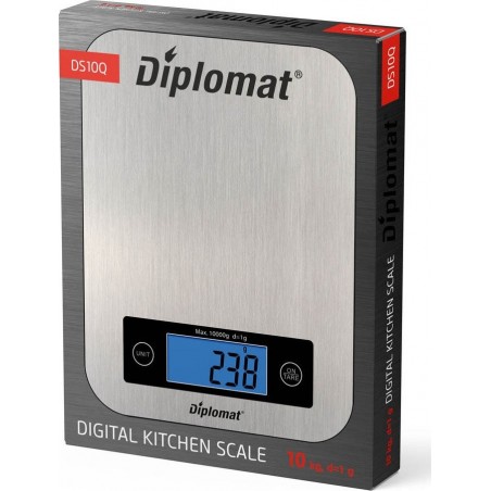 Προσθήκη στη σύγκριση menu Diplomat DS10Q Ψηφιακή Ζυγαριά Κουζίνας 1gr/10kg Ασημί