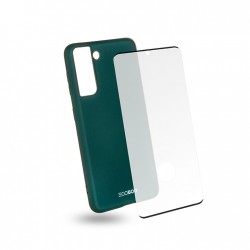 EGOBOO  Tempered Glass + Case Rubber TPU Ruby Green (Samsung S21 Ultra)