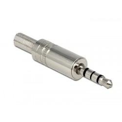 DELOCK Βύσμα 3.5mm Stereo, 4 pin, Bend Protection, Metal, Silver