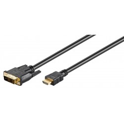 GOOBAY καλώδιο DVI-D σε HDMI 51582, 5m, μαύρο