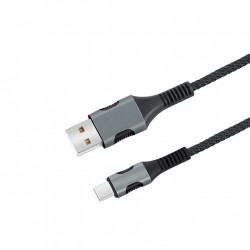 EGOBOO ChargeFlow Fabric Cable USB-A to USB-C - Black