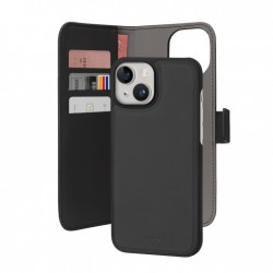 Puro Eco-leather detachable wallet case for iPhone 15 - black